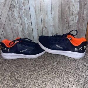 Skechers Men's Dark Blue and Bright Orange Sneakers